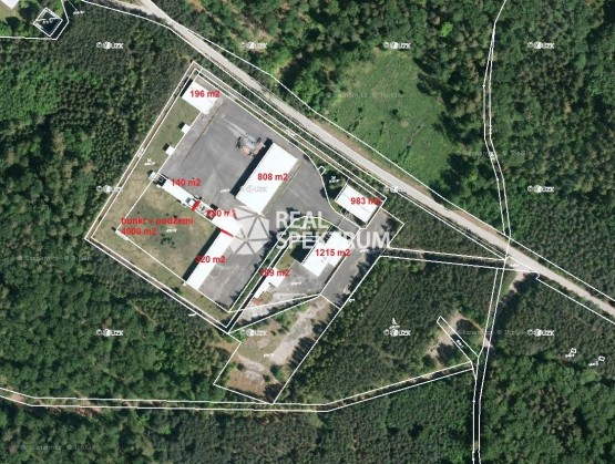 Kanice, zákres s výměrami