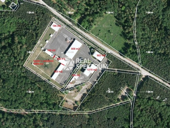 Kanice, zákres s výměrami