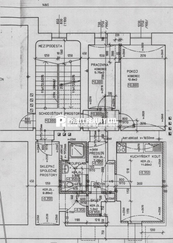 Plán bytu Holečkova 115-1