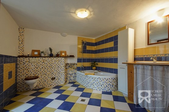 Koupelna s vanou a toaletou + příprava na bidet