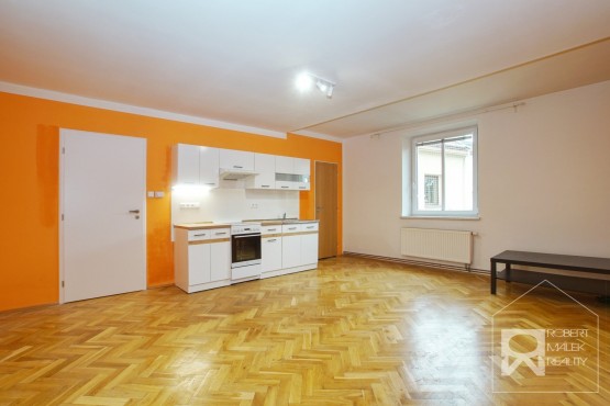 Obývací pokoj s kuchyňskou linkou