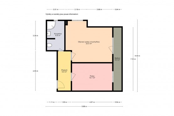 Plánek bytu - půdorys