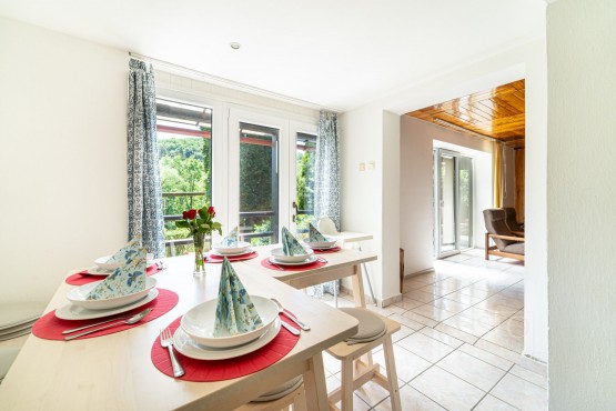 kuchyně v 1. NP a francouzské okno na terasu