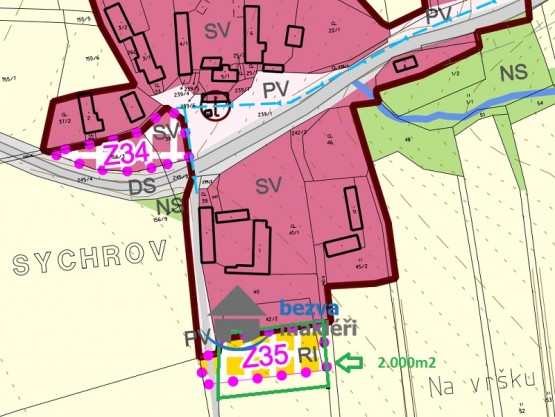mapa Sychrov