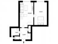 plánek výměry 2+kk, Vrchlického , Plzeň - Bory