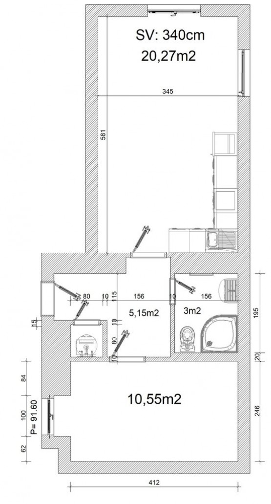 Pernerova 33 byt č.16 -  stav po reko