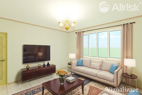 vizualizace obývací pokoj