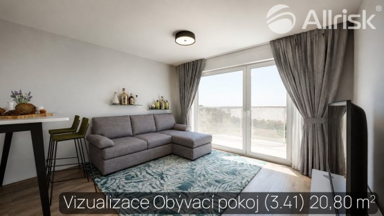 Vizualizace 35 obývcí pokoj viz