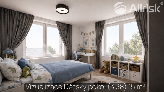 Vizualizace 35 ložnice C1 dětský pokoj viz