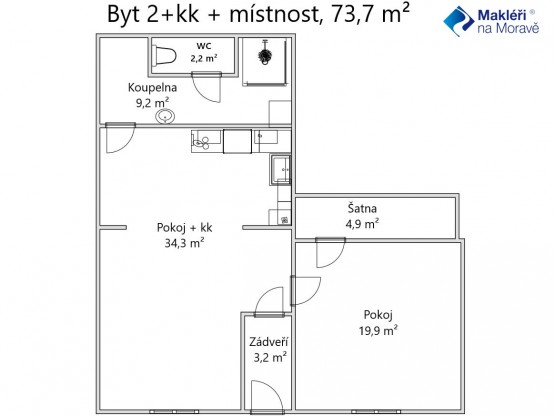 půdorys byt 3