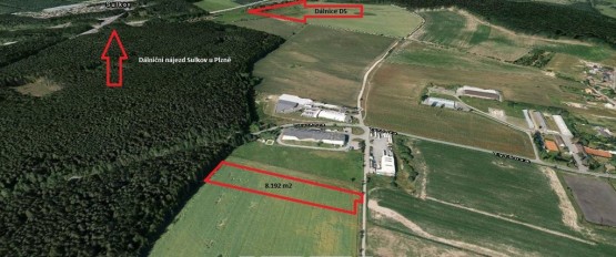letecká mapa s označením D5 a popisem