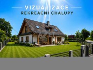 Vizualizace Rekreační chalupy s popisem
