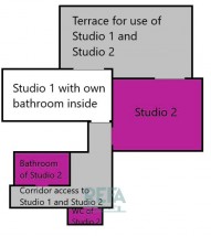 Vršovice, Studio, plán bytu