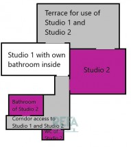 Vršovice, Studio, plán bytu