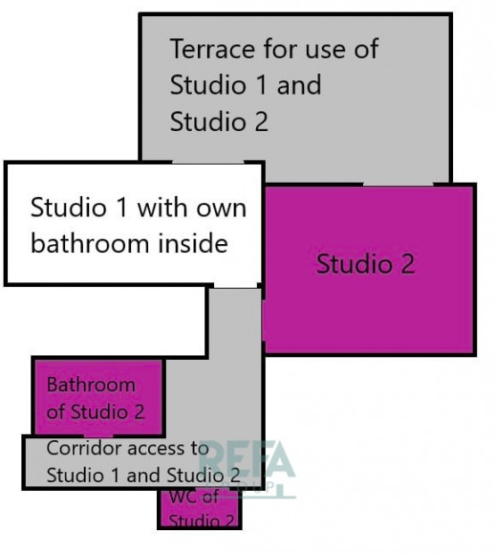 Vršovice, Studio, plán bytu