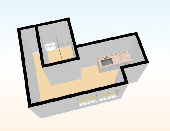 Prodej byt 1+kk , Plzeň, 3D pohled