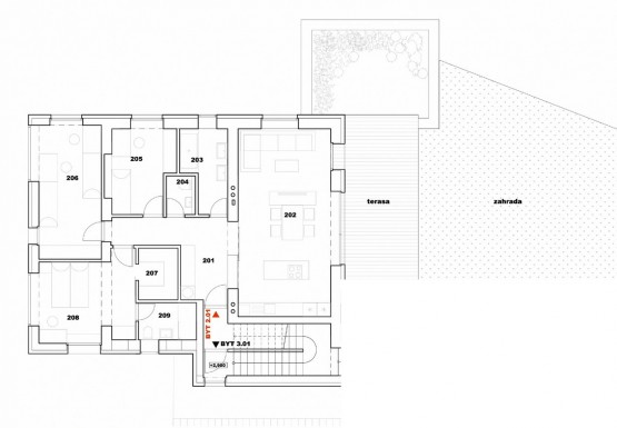 půdorys byt 201