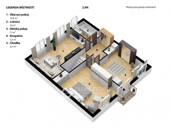 Stehelčeves, dům č.2, 2.NP.   3D