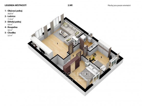 Stehelčeves, dům č.3, 2.NP.   3D