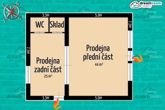 Půdorys celého prostoru