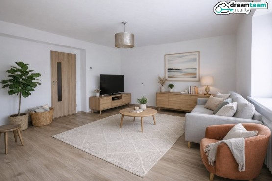 Prostorný obývací pokoj se 2 okny v přízemí (zařízený)