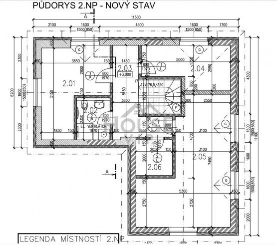 BD Roztoky pudorys 2NP new