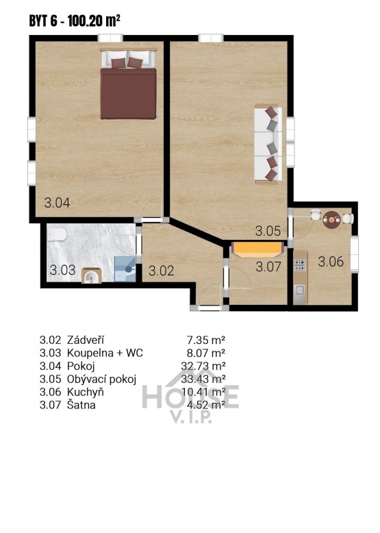 FLOOR PLAN 3. NP 2+1kk
