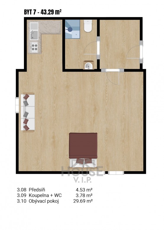 FLOOR PLAN 3. NP 1kk