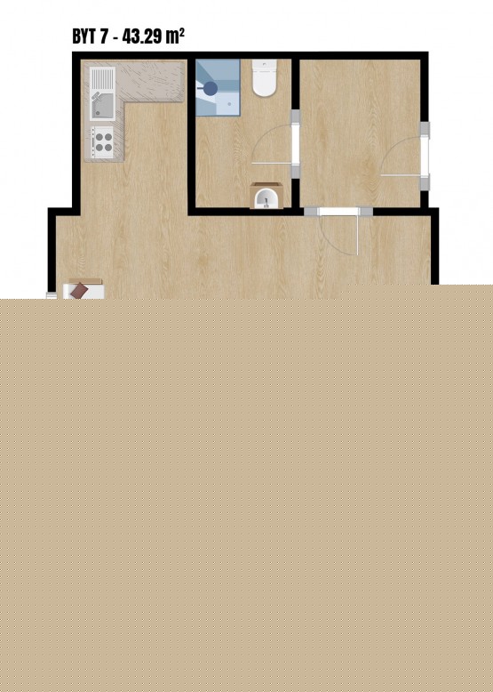 FLOOR PLAN 3. NP 1kk